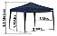 TENDA DE PRAIA SANFONADA GAZEBO MOR X-FLEX AZUL 3MX3 METROS 564354 - Imagem 2