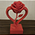 3D DECORAÇÃO CORAÇÃO COM FLOR 12CM VERMELHO 893765 - Imagem 2