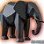 DECORAÇÃO ELEFANTE 20X25CM PRETO LIENAMIYA IMPRESSO EM 3D 894010 - Imagem 2