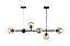 Lustre Pendente Jabuticaba Luminaria Metal Preto Bola/Vidro Preto inobari COD10091 - Imagem 1