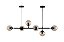 Lustre Pendente Jabuticaba Luminaria Metal Preto Bola/Vidro Preto inobari COD10091 - Imagem 2