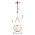 Luminária Pendente Lustre Aro Gota Dourado Bola Globo Esfera Opaco Leitoso Moderno Luxo COD10116 - Imagem 3