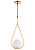 Luminária Pendente Lustre Aro Gota Dourado Bola Globo Esfera Opaco Leitoso Moderno Luxo COD10116 - Imagem 1