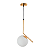 Luminária Pendente Lustre Inclinado Jabuticaba Dourado Bola Globo Esfera Opaco Leitoso Moderno Luxo COD10113 - Imagem 1