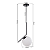 Luminária Pendente Lustre Inclinado Jabuticaba Preto Bola Globo Esfera Opaco Leitoso Moderno Luxo COD10114 - Imagem 5