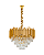 Luminária Pendente Lustre Luxuoso Metal Dourado e Cristais Vana Sindora COD10103 - Imagem 2