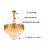 Luminária Pendente Lustre Luxuoso Metal Dourado e Cristais Vana Sindora COD10105 - Imagem 6