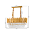 Luminária Pendente Lustre Retangular Luxuoso Metal Dourado e Cristais Vana Sindora COD10107 - Imagem 5