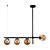Lustre Pendente Preto Vidro Bola Esfera Âmbar Retrô Moderno Cozinha Ilha Sala Quarto INL122 - Imagem 1