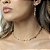 Colar choker corrente com 14 zircônias banhado a ouro 18k - Imagem 2
