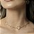 Colar choker argolas banhado a ródio branco - Imagem 2
