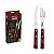 JOGO DE TALHERES PARA CHURRASCO TRAMONTINA COM LAMINAS DE AÇO INOX COM CABOS DE MADEIRA TRATADA POLYWOOD VERMELHO 12 PEÇAS - 21199711 - Imagem 2