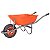 CARRINHO DE MÃO TRAMONTINA COM CAÇAMBA FUNDA PLÁSTICA LARANJA 55 L, BRAÇO METÁLICO E PNEU MACIÇO - 77717231 - Imagem 1