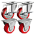 Rodinhas para moveis Com Trava Mesa 2polegadas Vermelho Kit 4Und - RRJ - Imagem 1