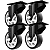 Rodinhas para moveis pesados Giratorio 3polegadas Preto Kit 4Und - RRJ - Imagem 1