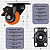 Rodinhas para moveis Com e Sem Freio 2polegadas Laranja Kit 4Und - RRJ - Imagem 3