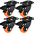 Rodinhas para moveis Com Freio 2 polegadas Laranja Kit 4 Und - RRJ - Imagem 1