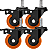 Rodinhas para moveis Freio e Espiga 2 polegadas Laranja Kit 4Und - RRJ - Imagem 1
