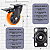 Rodinhas para moveis pesados Freio 3 polegadas Laranja Kit 4 Und - RRJ - Imagem 4