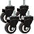 Rodinhas para moveis Com Espiga Cama 2 polegadas Preto Kit 4 Und - RRJ - Imagem 1