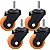 Rodinhas para moveis Com Espiga 2 polegadas Laranja Kit 4 Und - RRJ - Imagem 1