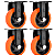 Rodinhas para moveis pesados fixas 3 polegadas Laranja Kit 4 Und - RRJ - Imagem 1