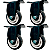 Rodinhas para moveis pesados fixas 3 polegadas Preta Kit 4 Und - RRJ - Imagem 1