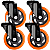Rodinhas para moveis pesados Espiga 3 polegadas Laranja Kit 4Und - RRJ - Imagem 1