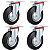 Rodinhas para moveis Emborrachada 3polegadas Giratorio Kit 4 Und - RRJ - Imagem 1