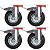 Rodinhas para moveis Pesados Emborrachada 3 polegadas  Kit 4 Und - RRJ - Imagem 1
