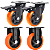 Rodinhas para moveis pesados Trava 3 polegadas Laranja Kit 4 Und - RRJ - Imagem 1