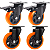 Rodinhas para moveis pesados Trava 3 polegadas Laranja Kit 4 Und - RRJ - Imagem 1