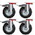 Rodinhas para moveis Pesados Emborrachada 5 polegadas  Kit 4 Und - RRJ - Imagem 1