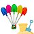Kit 5 Pá de Areia Radical Infantil Brinquedo Criança Praia - Imagem 1