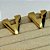 ARGOLA CLICK TRIANGULO EM BANHO DE OURO 18 K - Imagem 1