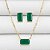 COLAR VERDE JADE EM BANHO DE OURO 18K - Imagem 2