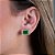 BRINCO VERDE JADE RETANGULAR CRAVEJADO - Imagem 2
