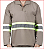 CAMISA BRIM M/L COM REFLETIVO CINZA - Imagem 1