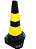 CONE RIGIDO "TUBO CÔNICO" PRETO/AMARELO - 50 CM - PLT - Imagem 1