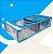 Colmeia Organizadora Gaveta  Fitness Transparente Viés Azul 40x20x10cm - Imagem 3