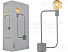 Luminária de mesa Aramis com entrada USB 40X21cm aço cinza. - Imagem 5