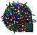 Pisca de Natal 50 Leds colorido 8 Funções 5 Metros fio verde bivolt. - Imagem 1