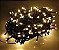 Pisca de Natal 300 Leds Branco Quente 8 Funções fio Ø1,8mm verde IP65 conector macho e fêmea 30 Metros 220V. - Imagem 1