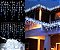 Cascata De Natal 400 LEDS Branco Frio Fixa fio Branco 10,0m tomada macho e fêmea 220V. - Imagem 4
