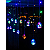 Cascata com 108 LEDs Colorido com bola na ponta 8 funções tomada macho e fêmea 2,5 metros 127V. - Imagem 1