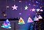 Cascata com 110 LEDs Estrela com estrela e estrela com árvore ambas 9 colorido e 9 branco quente 2,5 metros bivolt. - Imagem 1