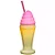 Luminária Milkshake Ø12x32cm Polietileno Amarelo e Rosa. - Imagem 1