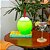 Luminária Coco Ø17x24cm Polietileno Verde e Branco. - Imagem 2
