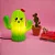 Luminária Cactus Flor Kawai 28x26x14cm Polietileno Verde e Vermelho. - Imagem 2