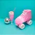 Luminária Patins 25x13,5x25cm Polietileno Rosa e Branco. - Imagem 2
